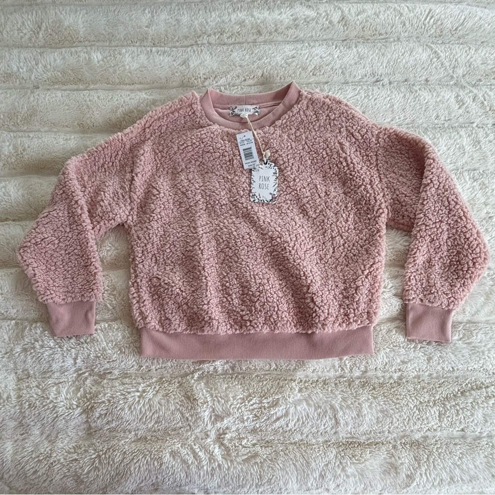 Pink Rose Blush Sherpa Top